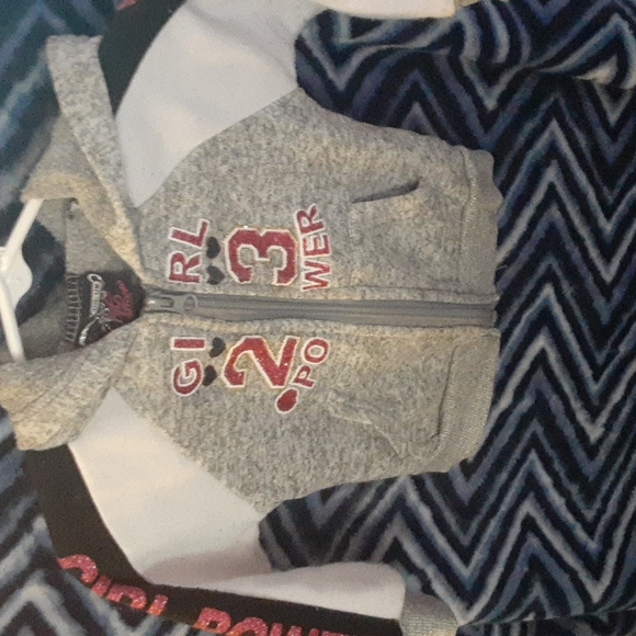 Real Love Girl Power Gray Hoodie Size 12M - Picture 1 of 5
